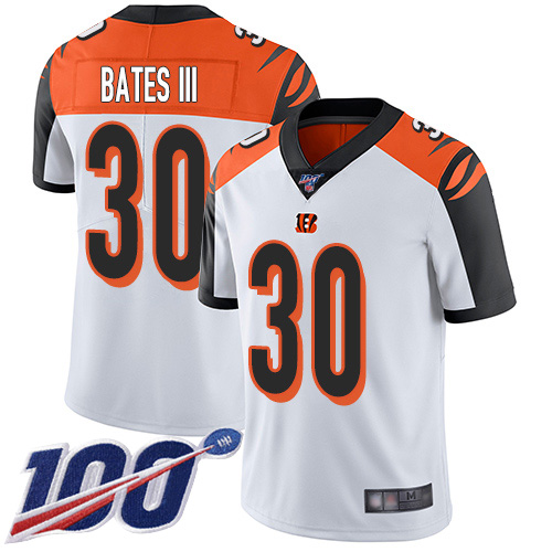 Bengals #30 Jessie Bates III White Men's Stitched 100th Season Vapor Limited Jersey cheap jerseys for sale - CheapJerseys.Shop