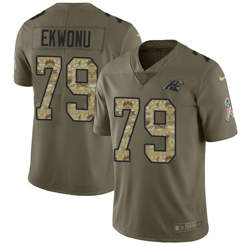 Panthers #79 Ikem Ekwonu Olive/Camo Men's Stitched Limited 2017 Salute To Service Jersey cheap jerseys for sale - CheapJerseys.Shop