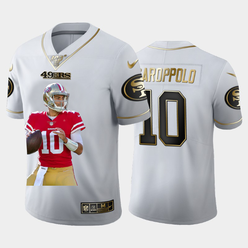San Francisco 49ers #10 Jimmy Garoppolo Team Hero Vapor Limited 100 Jersey White Golden cheap jerseys for sale - CheapJerseys.Shop