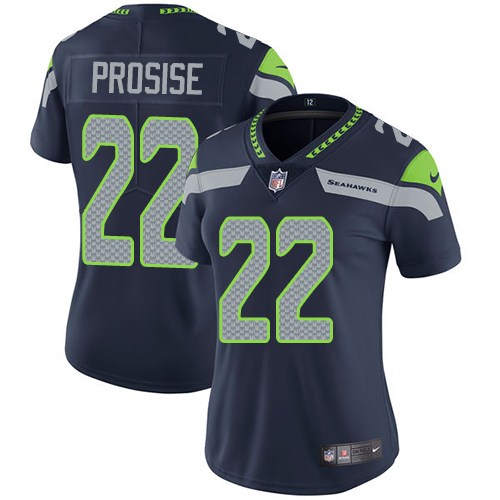 Seattle Seahawks #22 C. J. Prosise Steel Blue Team Color Women's Stitched Vapor Untouchable Limited Jersey Womens cheap jerseys for sale - CheapJerseys.Shop