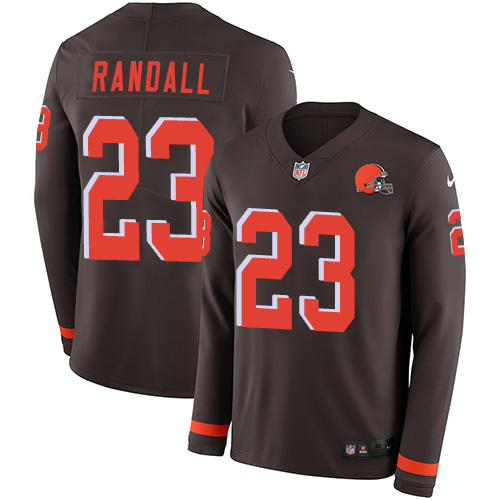 Cleveland Browns #23 Damarious Randall Brown Team Color Men's Stitched Limited Therma Long Sleeve Jersey Men's cheap jerseys for sale - CheapJerseys.Shop