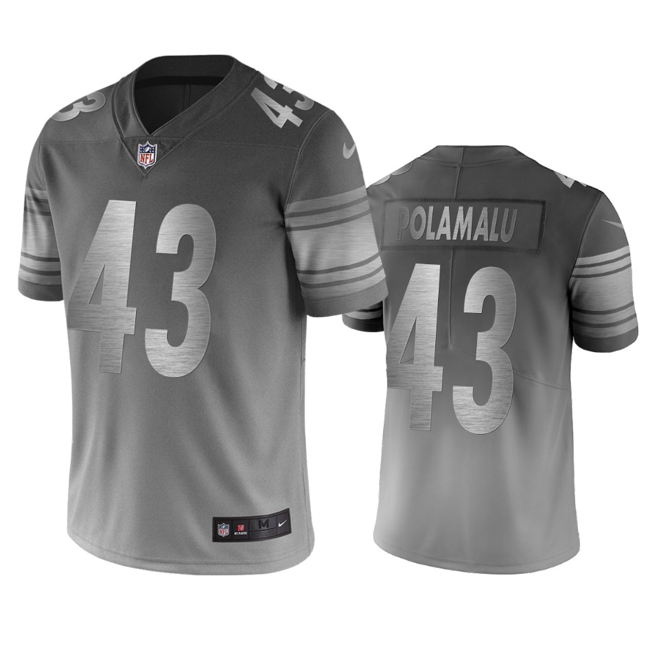 Pittsburgh Steelers #43 Troy Polamalu Silver Gray Vapor Limited City Edition Jersey cheap jerseys for sale - CheapJerseys.Shop