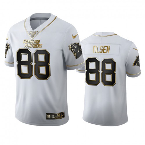 Carolina Carolina Panthers #88 Greg Olsen Men's White Golden Edition Vapor Limited 100 Jersey Men's cheap jerseys for sale - CheapJerseys.Shop