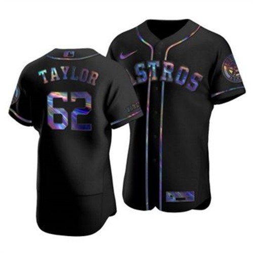 Houston Houston Astros #62 Blake Taylor Men's Iridescent Holographic Collection Jersey - Black Men's cheap jerseys for sale - CheapJerseys.Shop