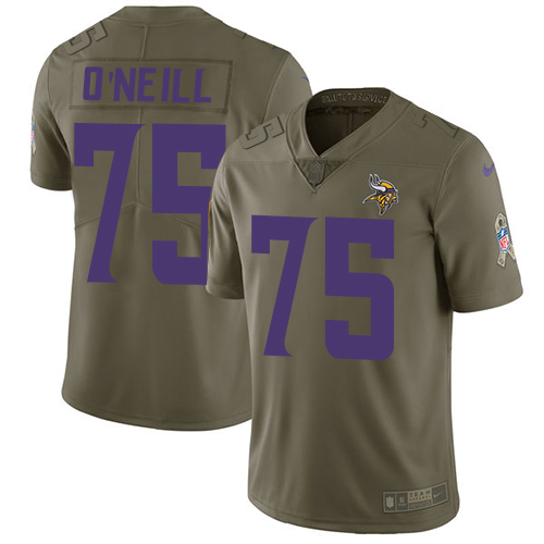 Minnesota Vikings #75 Brian O'Neill Olive Men's Stitched Limited 2017 Salute To Service Jersey Men's cheap jerseys for sale - CheapJerseys.Shop