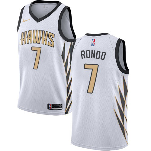 Atlanta Hawks #7 Rajon Rondo White Youth Swingman City Edition 2018/19 Jersey Youth cheap jerseys for sale - CheapJerseys.Shop