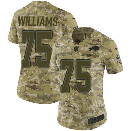 Buffalo Bills #75 Daryl Williams Camo Women's Stitched Limited 2018 Salute To Service Jersey Womens cheap jerseys for sale - CheapJerseys.Shop