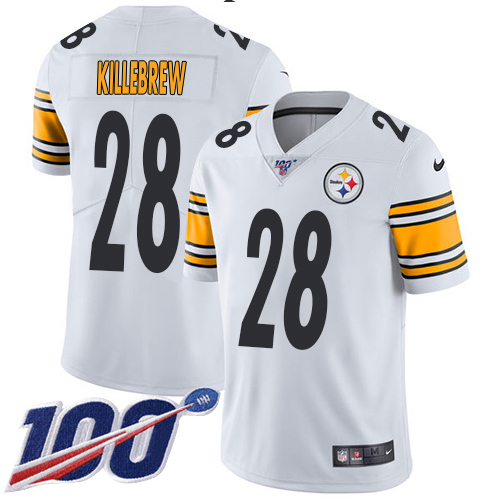 Steelers #28 Miles Killebrew White Men's Stitched 100th Season Vapor Limited Jersey cheap jerseys for sale - CheapJerseys.Shop