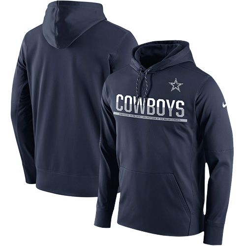 Men's Dallas Cowboys Navy Sideline Circuit Pullover Performance Hoodie cheap jerseys for sale - CheapJerseys.Shop