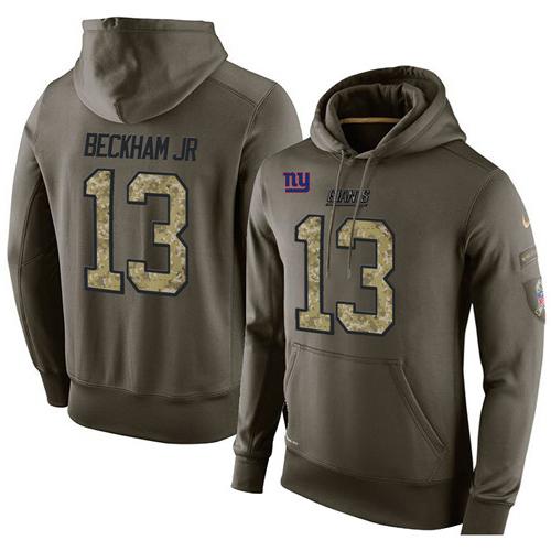 Men's New York Giants #13 Odell Beckham Jr Stitched Green Olive Salute To Service KO Performance Hoodie cheap jerseys for sale - CheapJerseys.Shop