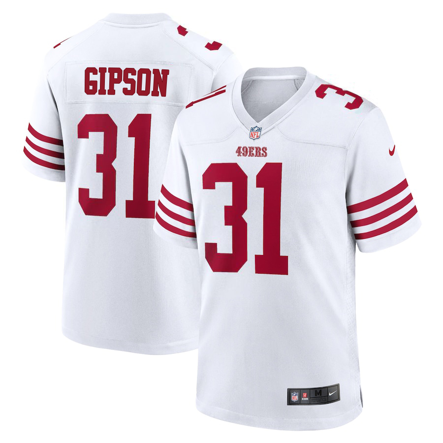 San Francisco 49ers #31 Tashaun Gipson Men's 2022 Player Game Jersey - White cheap jerseys for sale - CheapJerseys.Shop