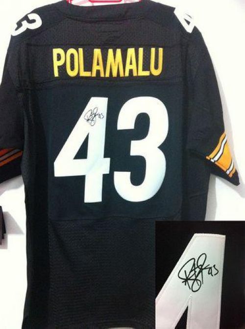 Steelers #43 Troy Polamalu Black Team Color Men's Stitched Elite Autographed Jersey cheap jerseys for sale - CheapJerseys.Shop