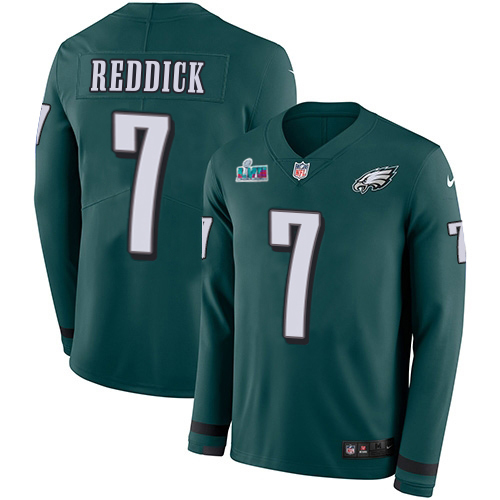 Eagles #7 Haason Reddick Green Team Color Super Bowl LVII Patch Men's Stitched Limited Therma Long Sleeve Jersey cheap jerseys for sale - CheapJerseys.Shop