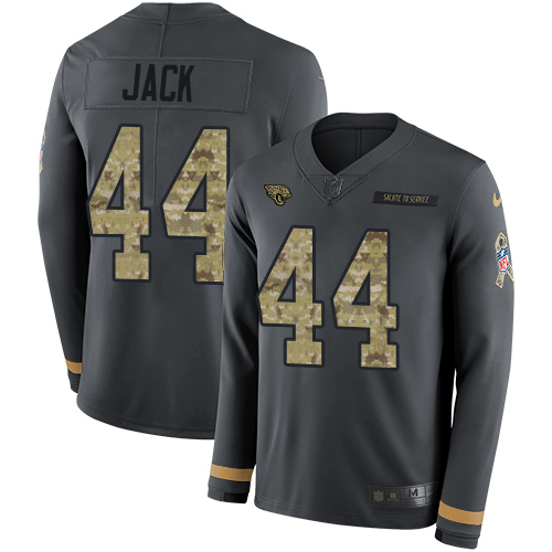 Jacksonville Jaguars #44 Myles Jack Anthracite Salute to Service Youth Stitched Limited Therma Long Sleeve Jersey Youth cheap jerseys for sale - CheapJerseys.Shop