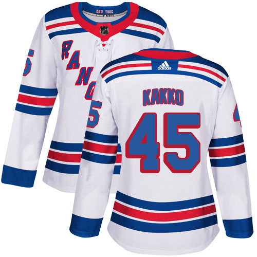 New York Rangers #45 Kappo Kakko White Road Authentic Women's Stitched Jersey Womens cheap jerseys for sale - CheapJerseys.Shop