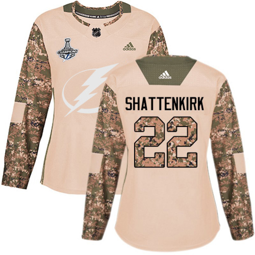 Tampa Bay Lightning #22 Kevin Shattenkirk Camo Authentic 2017 Veterans Day Women's 2020 Stanley Cup Champions Stitched Jersey Womens cheap jerseys for sale - CheapJerseys.Shop