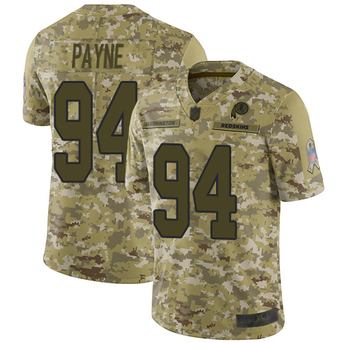 Washington Commanders #94 Da'Ron Payne Camo Men's Stitched Limited 2018 Salute To Service Jersey Men's cheap jerseys for sale - CheapJerseys.Shop