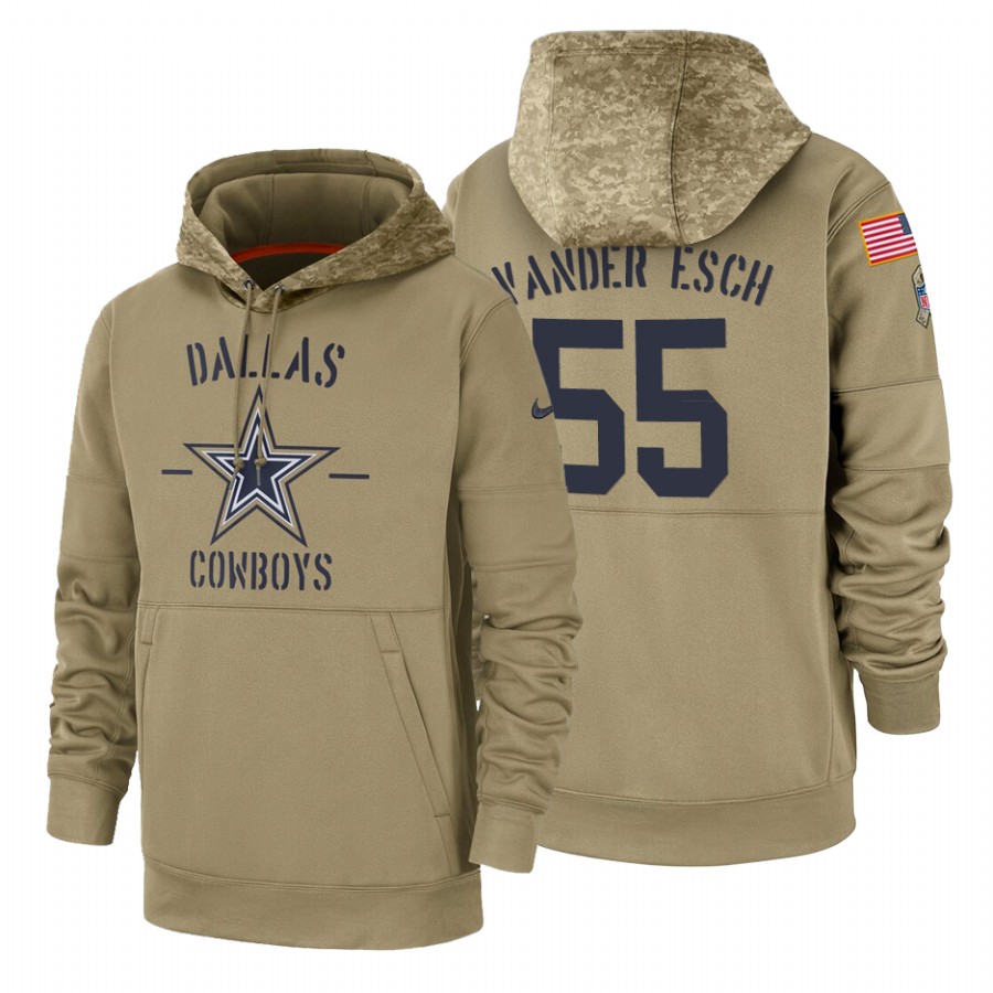 Dallas Cowboys #55 Leighton Vander Esch Tan 2019 Salute To Service Name & Number Sideline Therma Pullover Hoodie cheap jerseys for sale - CheapJerseys.Shop
