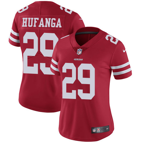 49ers #29 Talanoa Hufanga Red Team Color Women's Stitched Vapor Untouchable Limited Jersey cheap jerseys for sale - CheapJerseys.Shop
