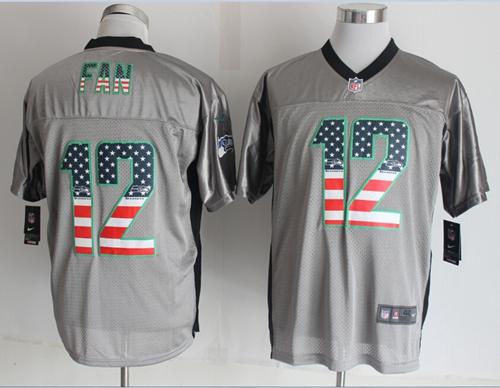 Seahawks #12 Fan Grey Men's Stitched Elite USA Flag Fashion Jersey cheap jerseys for sale - CheapJerseys.Shop