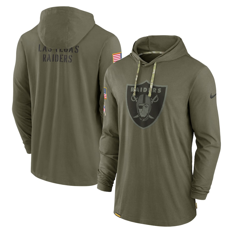Las Vegas Raiders 2022 Salute To Service Tonal Pullover Hoodie - Olive cheap jerseys for sale - CheapJerseys.Shop