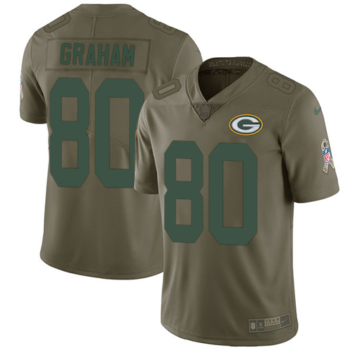 Green Bay Packers #80 Jimmy Graham Olive Men's Stitched Limited 2017 Salute To Service Jersey Men's cheap jerseys for sale - CheapJerseys.Shop