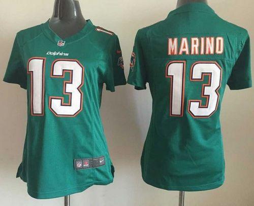Dolphins #13 Dan Marino Aqua Green Team Color Women's Stitched Elite Jersey cheap jerseys for sale - CheapJerseys.Shop