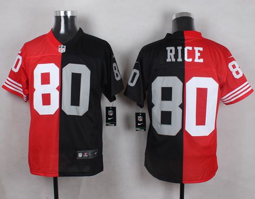 49ers #80 Jerry Rice Red/Black Two Tone Oakland Raiders Men's Stitched Jersey cheap jerseys for sale - CheapJerseys.Shop