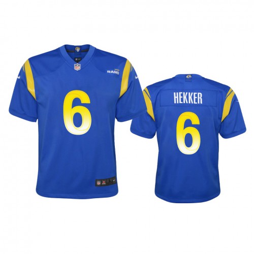 Los Angeles Los Angeles Rams #6 Johnny Hekker Youth Game Jersey - Royal Youth cheap jerseys for sale - CheapJerseys.Shop