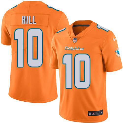 Dolphins #10 Tyreek Hill Orange Men's Stitched Limited Rush Jersey cheap jerseys for sale - CheapJerseys.Shop