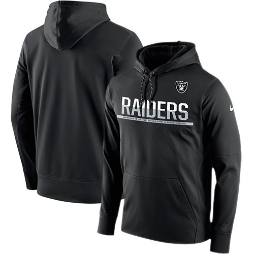 Men's Las Vegas Raiders Black Sideline Circuit Pullover Performance Hoodie cheap jerseys for sale - CheapJerseys.Shop