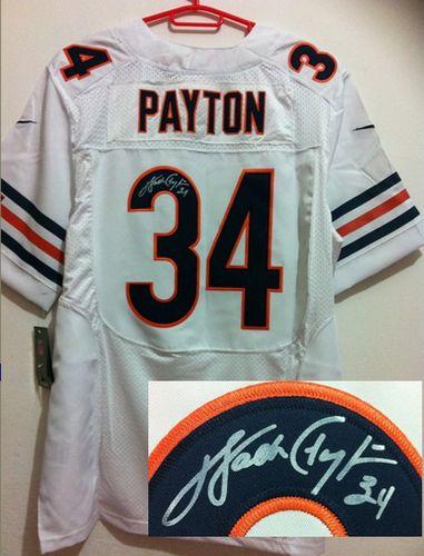 Bears #34 Walter Payton White Men's Stitched Elite Autographed Jersey cheap jerseys for sale - CheapJerseys.Shop