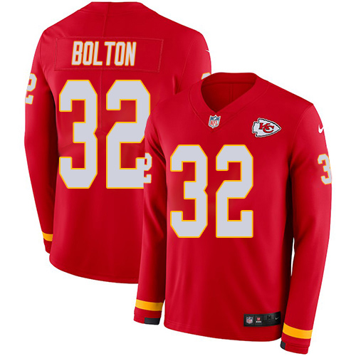 Chiefs #32 Nick Bolton Red Team Color Men's Stitched Limited Therma Long Sleeve Jersey cheap jerseys for sale - CheapJerseys.Shop