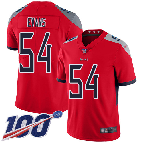 Tennessee Titans #54 Rashaan Evans Red Men's Stitched Limited Inverted Legend 100th Season Jersey Men's cheap jerseys for sale - CheapJerseys.Shop