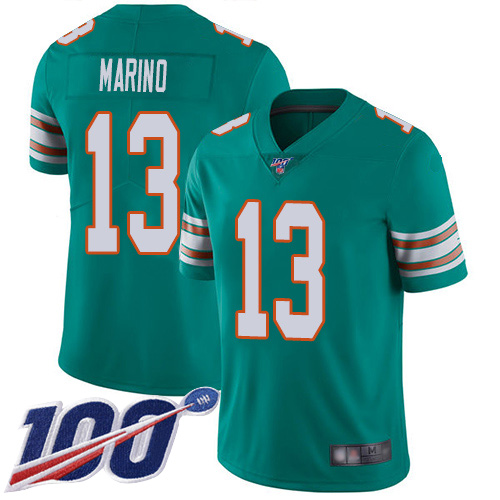 Dolphins #13 Dan Marino Aqua Green Alternate Men's Stitched 100th Season Vapor Limited Jersey cheap jerseys for sale - CheapJerseys.Shop