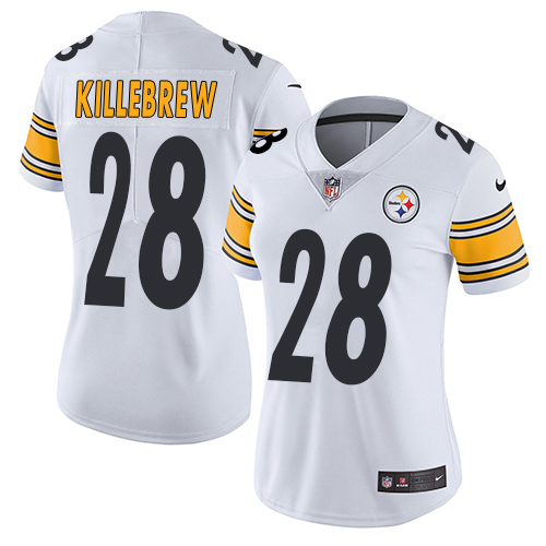 Steelers #28 Miles Killebrew White Women's Stitched Vapor Untouchable Limited Jersey cheap jerseys for sale - CheapJerseys.Shop