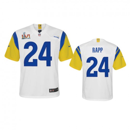 Los Angeles Los Angeles Rams #24 Taylor Rapp Youth Super Bowl LVI Patch Alternate Game Jersey - White Youth cheap jerseys for sale - CheapJerseys.Shop