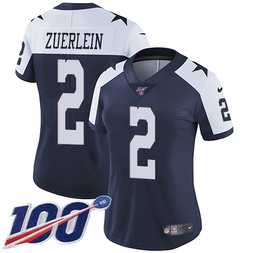 Dallas Cowboys #2 Greg Zuerlein Navy Blue Thanksgiving Women's Stitched 100th Season Vapor Throwback Limited Jersey Womens cheap jerseys for sale - CheapJerseys.Shop