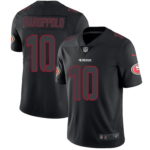 49ers #10 Jimmy Garoppolo Black Men's Stitched Limited Rush Impact Jersey cheap jerseys for sale - CheapJerseys.Shop