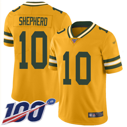 Green Bay Packers #10 Darrius Shepherd Gold Men's Stitched Limited Inverted Legend 100th Season Jersey Men's cheap jerseys for sale - CheapJerseys.Shop