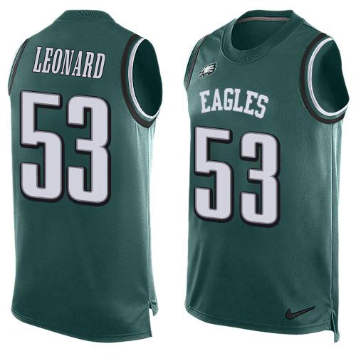 Eagles #53 Shaquille Leonard Green Team Color Men's Stitched Limited Tank Top Jersey cheap jerseys for sale - CheapJerseys.Shop