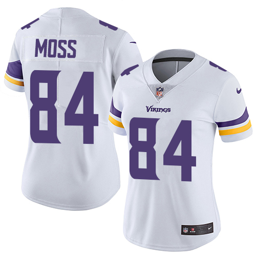 Vikings #84 Randy Moss White Women's Stitched Vapor Untouchable Limited Jersey cheap jerseys for sale - CheapJerseys.Shop