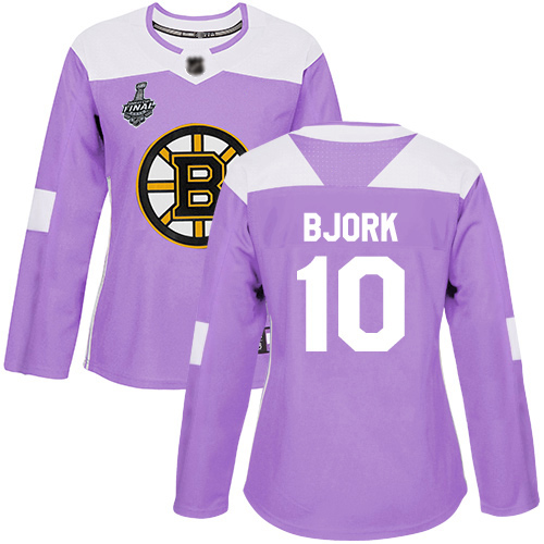 Boston Bruins #10 Anders Bjork Purple Authentic Fights Cancer Stanley Cup Final Bound Women's Stitched Jersey Womens cheap jerseys for sale - CheapJerseys.Shop
