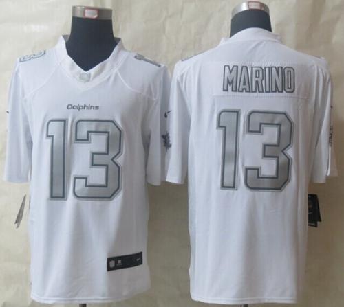 Dolphins #13 Dan Marino White Men's Stitched Limited Platinum Jersey cheap jerseys for sale - CheapJerseys.Shop