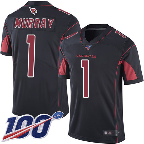 Cardinals #1 Kyler Murray Black Men's Stitched Limited Rush 100th Season Jersey cheap jerseys for sale - CheapJerseys.Shop