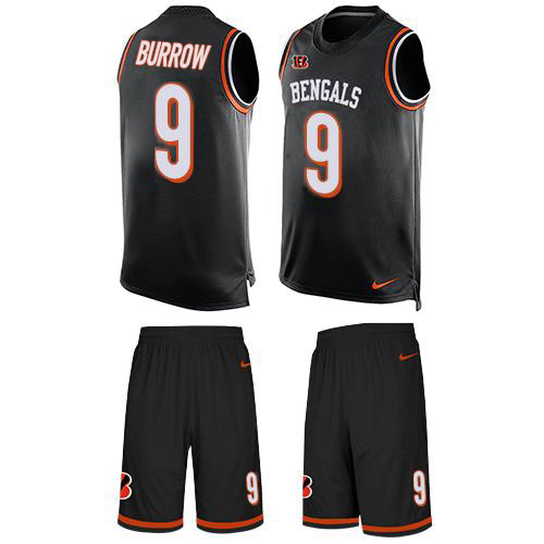 Bengals #9 Joe Burrow Black Team Color Men's Stitched Limited Tank Top Suit Jersey cheap jerseys for sale - CheapJerseys.Shop
