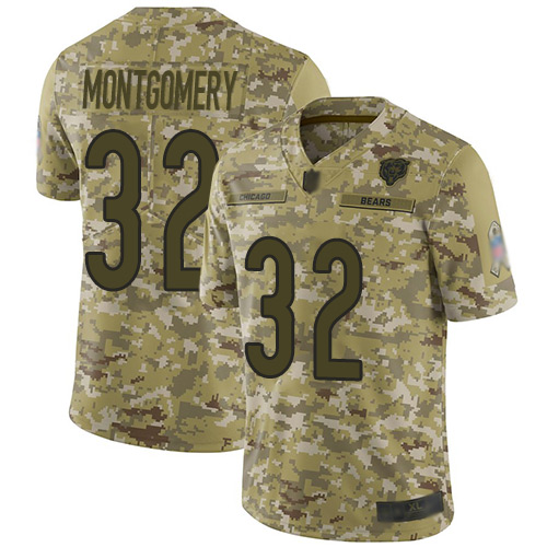 Chicago Bears #32 David Montgomery Camo Men's Stitched Limited 2018 Salute To Service Jersey Men's cheap jerseys for sale - CheapJerseys.Shop