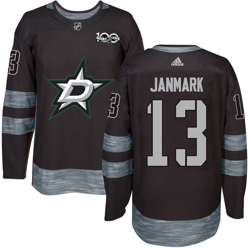 Dallas Stars #13 Mattias Janmark Black 1917-2017 100th Anniversary Stitched Jersey Men's cheap jerseys for sale - CheapJerseys.Shop