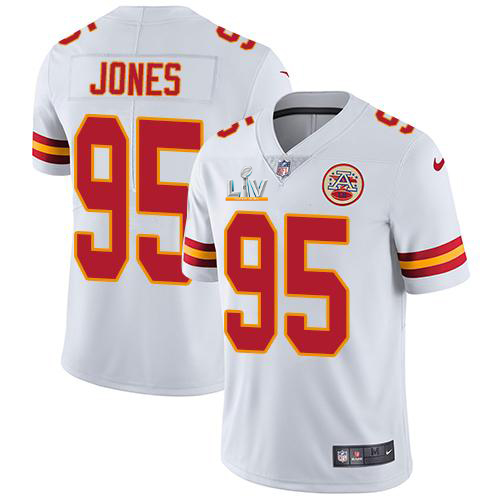 Chiefs #95 Chris Jones White Men's Super Bowl LV Bound Stitched Vapor Untouchable Limited Jersey cheap jerseys for sale - CheapJerseys.Shop