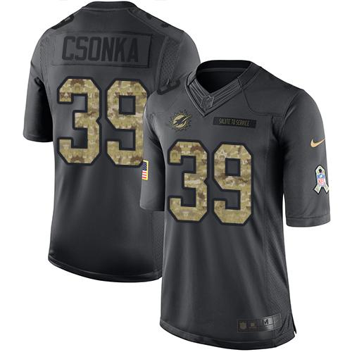 Miami Dolphins #39 Larry Csonka Black Youth Stitched Limited 2016 Salute to Service Jersey Youth cheap jerseys for sale - CheapJerseys.Shop